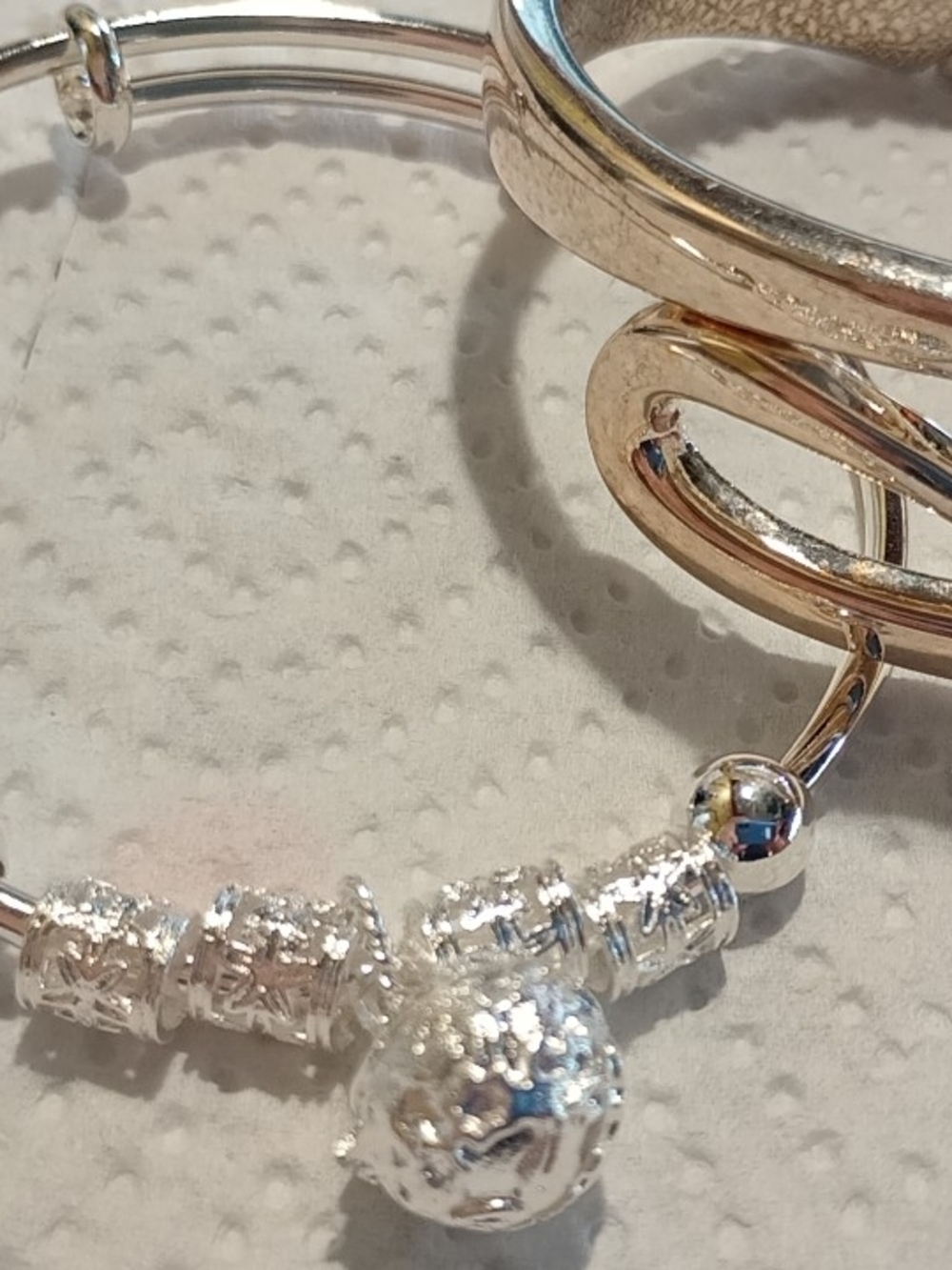 Vintage Silver-Tone Women's Swirl/Cuff Bangle Bracelet Set - Picture 4 of 10